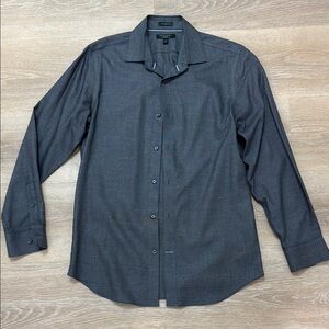 Banana Republic Dark Gray Textured Long-Sleeve Dress Shirt Size Medium